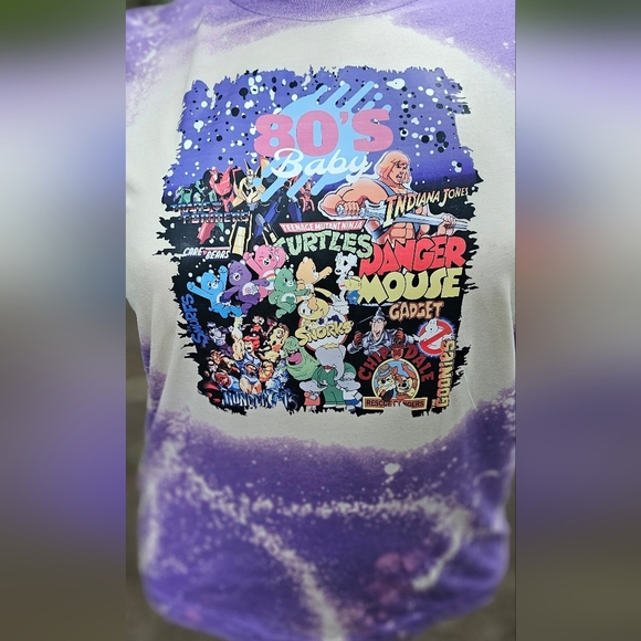 80's Baby Custom Bleached Tshirt Size L - Picture 2 of 2